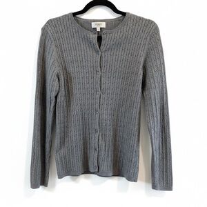 Women's Jones New York Finely Cabled Cotton Cardigan Sweater